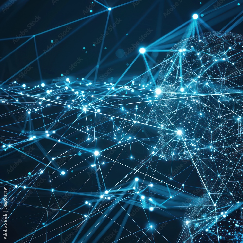 An abstract background with blue and white lines representing the digital network An abstract background with blue and white lines representing the digital network