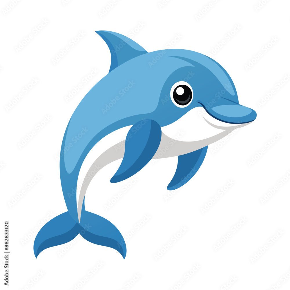 Obraz premium Illustration of Cute Dolphin animal Isolated