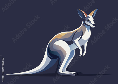 Kangaroo, it appears sideways,full body