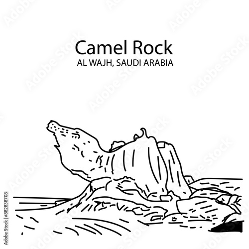 AL WAJH, SAUDI ARABIA, Camel Rock. The unique rock formation was found on the way to Tabuk region. photo