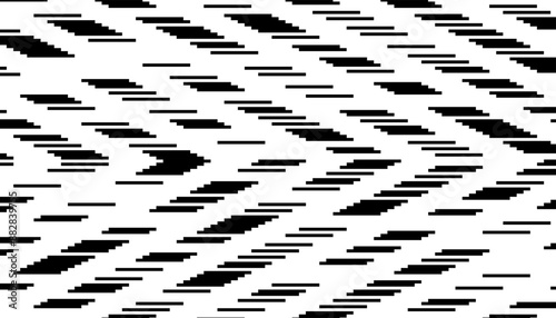 Black and white abstract stripes pattern. Sharp Arrows shape for backgroud design and jersey printing. Vector Format Illustration 