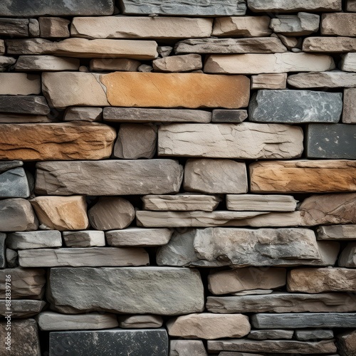  A durable structure made of stacked stones, commonly found in rural areas and historic sites. photo
