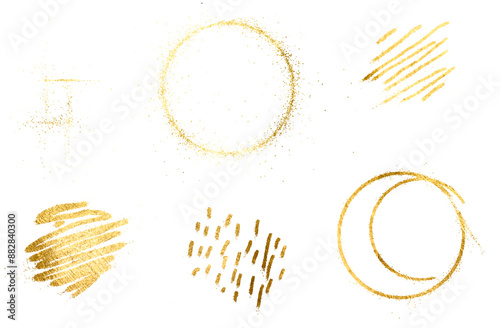 Wallpaper Mural Set Gold Foil Frame ,gold splatter frames glitter. Abstract shiny gold glitter design element. Gold Texture. Set gold dust Light Golden Confetti. Gold brush stroke on transparent background. Torontodigital.ca