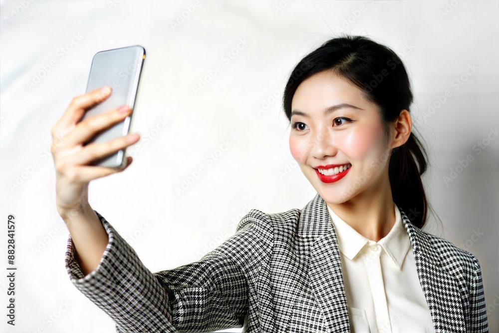 Asian Woman Taking Selfie with Phone
Asian Woman Taking Selfie with Phone