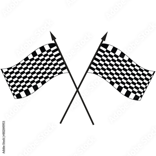 two crossed checkered racing flags formula1 championship eps vector file