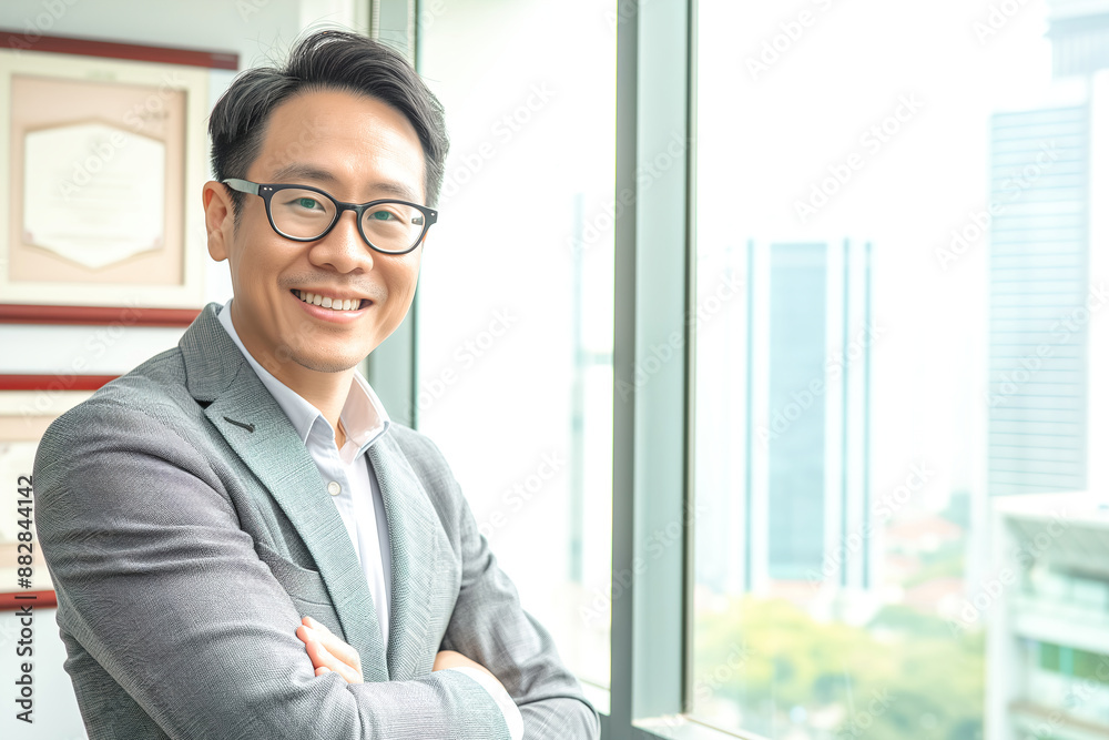 Portrait of asian smiling businessman indoor Portrait of asian smiling businessman indoor