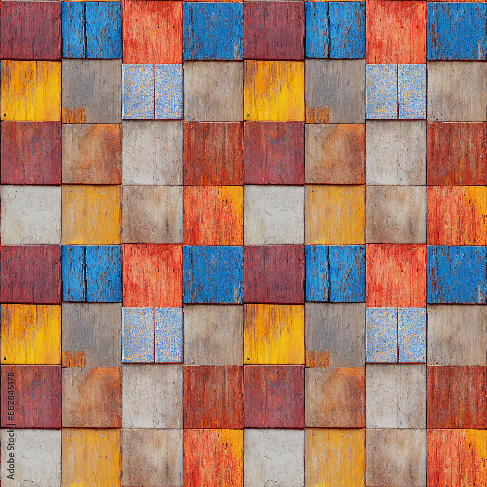 Colorful wooden tile pattern background, seamless texture Colorful wooden tile pattern background, seamless texture