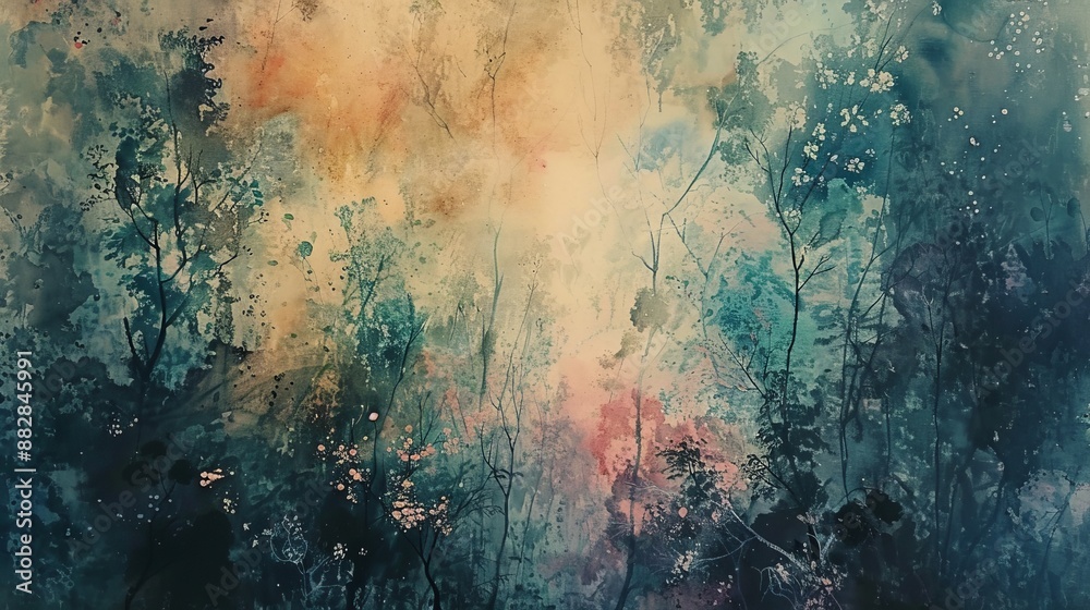 Obraz premium abstract watercolour painting, wilderness, nature, 