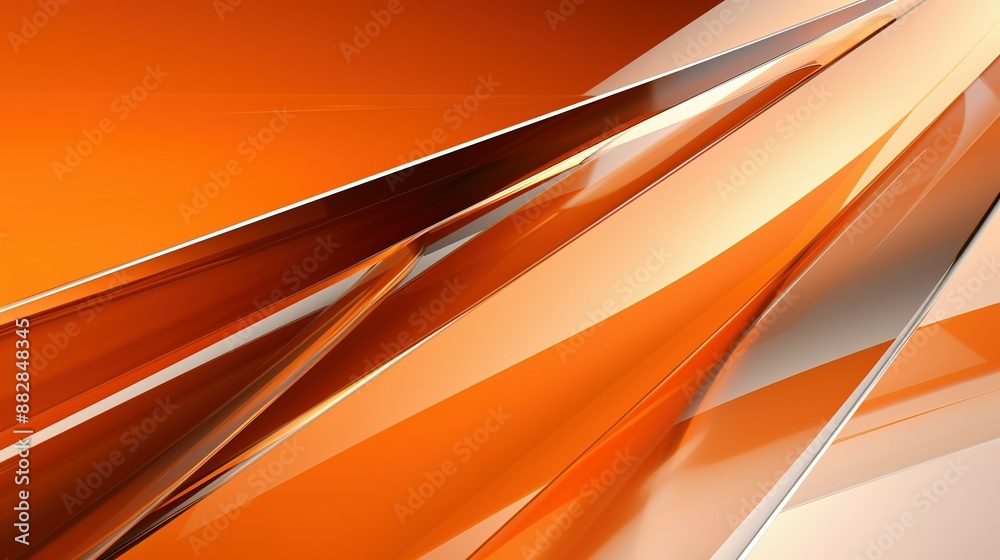 Abstract 3D illustration of translucent orange and white geometric shapes Abstract 3D illustration of translucent orange and white geometric shapes