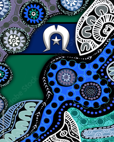 Torres Strait Islands Pattern Abstract Design. Aboriginal Style Art. Illustration of a pattern with graphic hand draw. photo