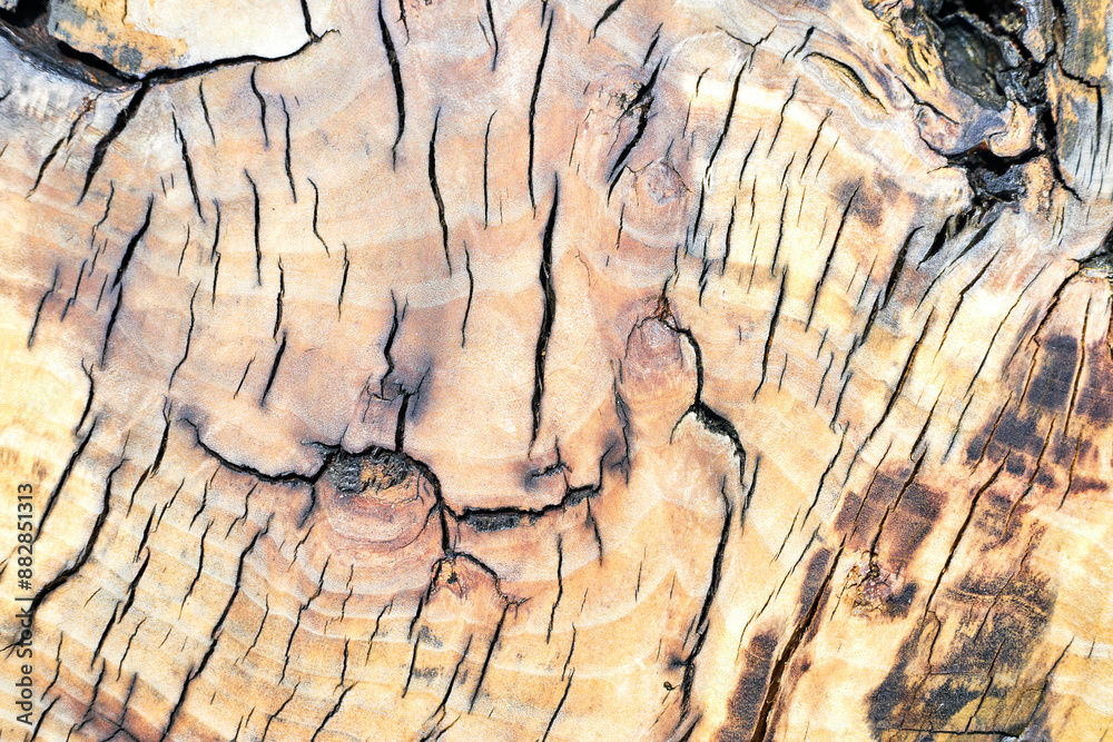 Naklejka premium coarse texture of large diameter wood cuts