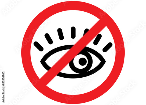 Vector icon - attention, spying is prohibited. Vector sign. Private property, territory.