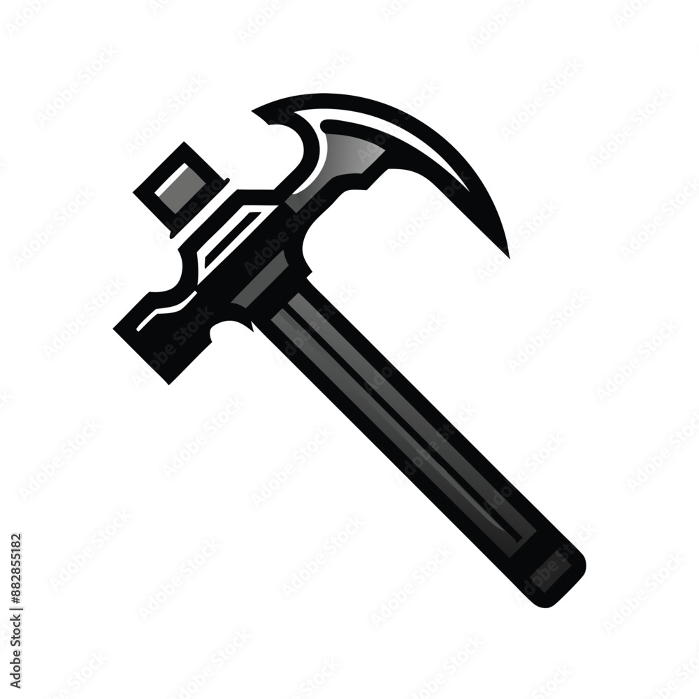 Hammer icon and logo design on isolated white background Hammer icon and logo design on isolated white background