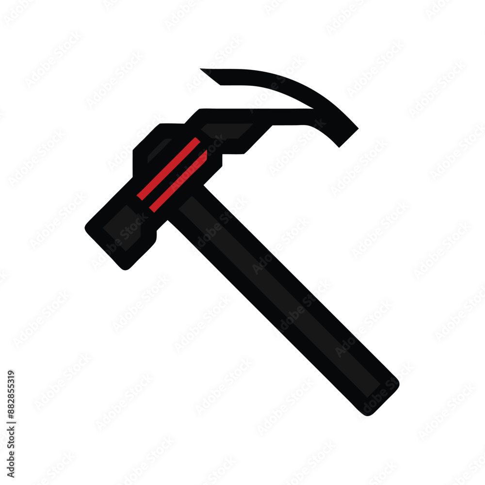 Hammer icon and logo design on isolated white background Hammer icon and logo design on isolated white background