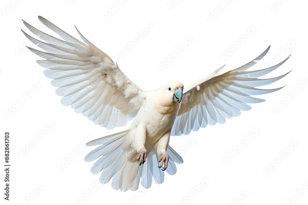 Fototapeta premium white bird flying isolated on white