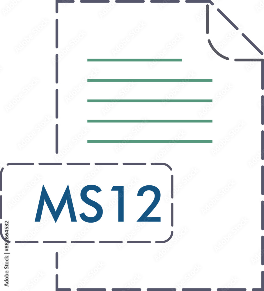 MS12 File format icon Rounded dashed outline MS12 File format icon Rounded dashed outline