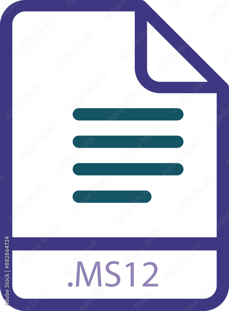 MS12 File Minimal Icon with symbol MS12 File Minimal Icon with symbol