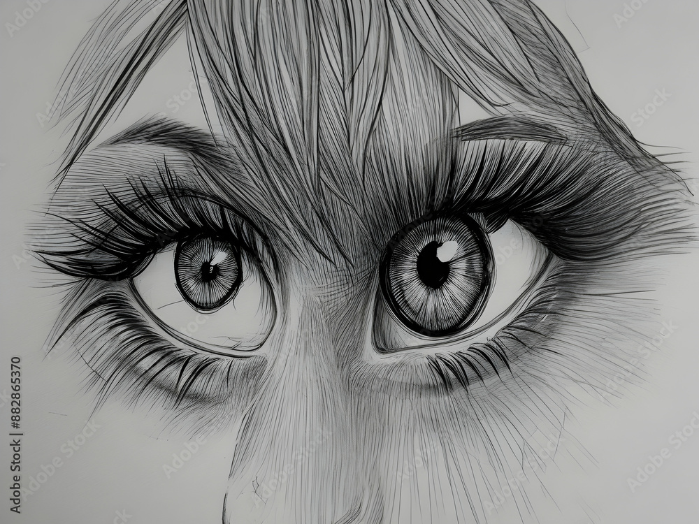 Obraz premium black and white eye,Ai generated 