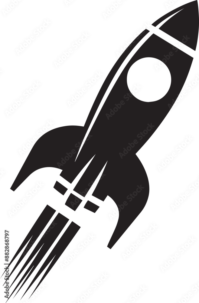 Space rocket ship silhouette vector illustration isolated on a white background Space rocket ship silhouette vector illustration isolated on a white background