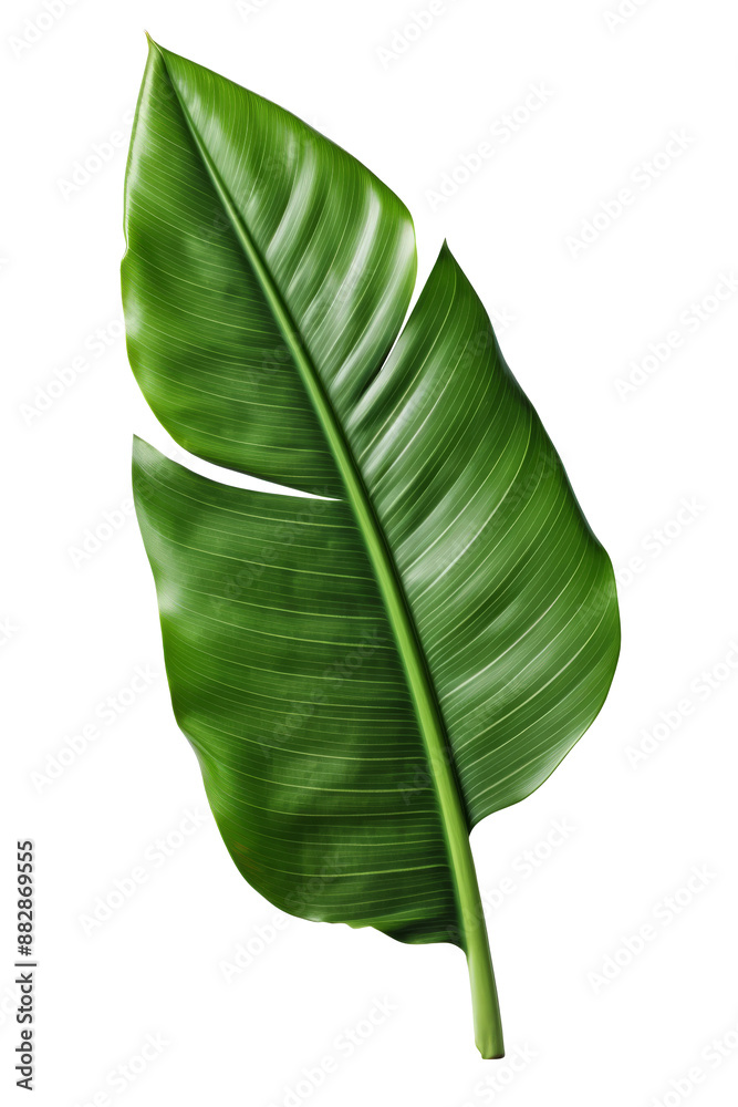 Fototapeta premium Banana leaf isolated on transparent background.