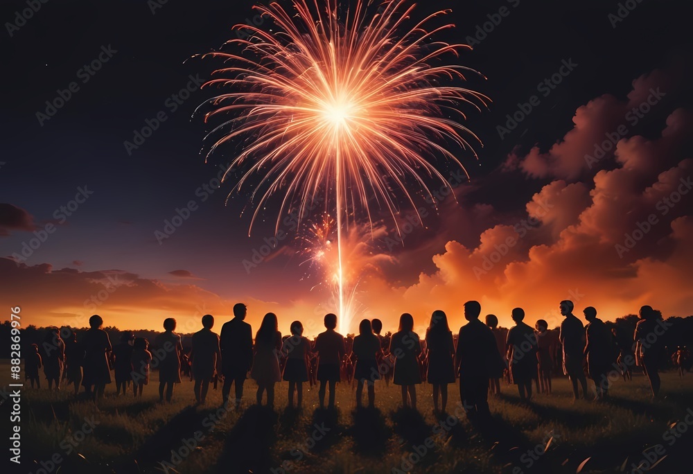gathering of friends under a sky of fireworks for friendship day gathering of friends under a sky of fireworks for friendship day