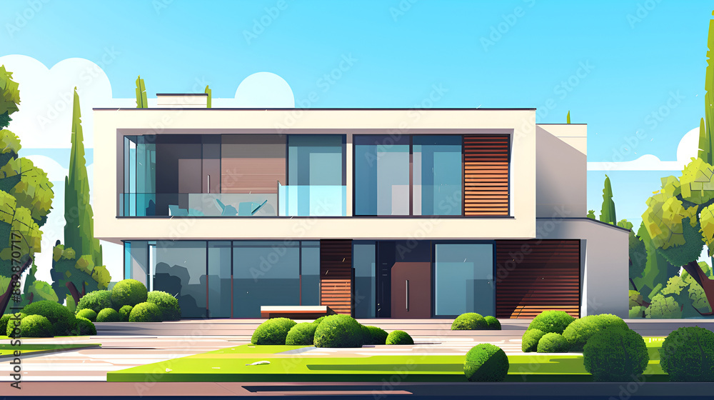 house modern contemporary style isolated on white background,Modern ...
