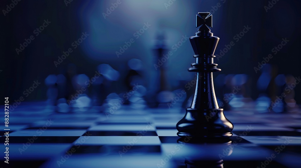 Golden Chess King Piece on Illuminated Board Symbolizing Strategy, Leadership, and Victory in the Game - Generative AI Golden Chess King Piece on Illuminated Board Symbolizing Strategy, Leadership, and Victory in the Game - Generative AI