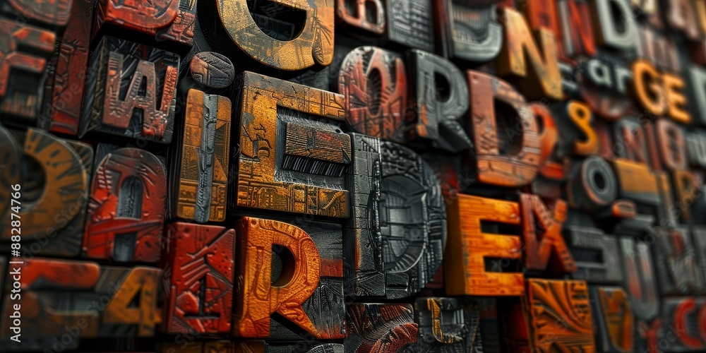 typography and alphabet background typography and alphabet background