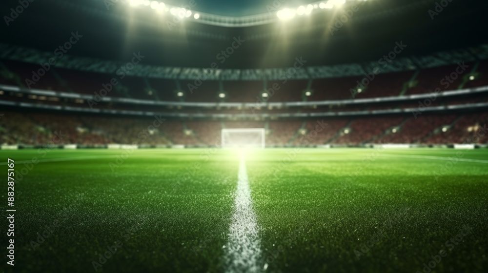 football stadium with lights - grass close up in sports arena - background football stadium with lights - grass close up in sports arena - background