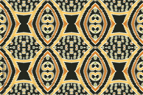 Ethnic motif baroque flower damask pattern. Damask pattern. Ikat geometric folklore ornament. Tribal ethnic vector texture. Seamless striped