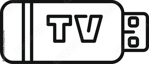 Simple line drawing of a tv wifi usb dongle adapter for receiving signal on a computer