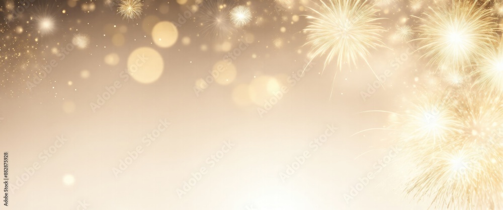 Abstract background Gray and gold fireworks and Bokeh Abstract background Gray and gold fireworks and Bokeh