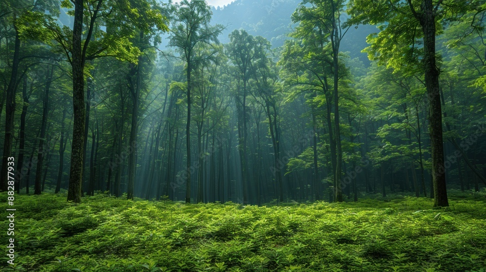 Fototapeta premium beautiful feel of Southeast Asian rainforest with dense jungle