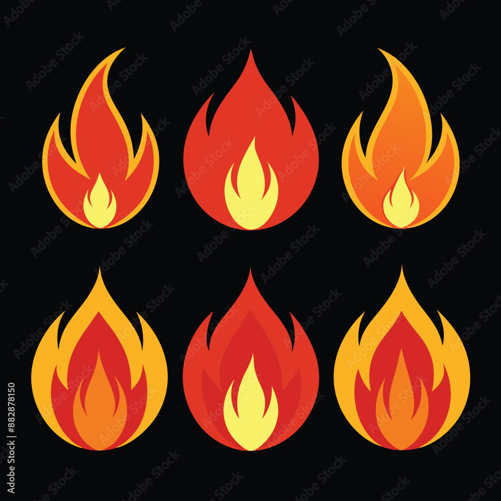 flame set vector illustration flame set vector illustration