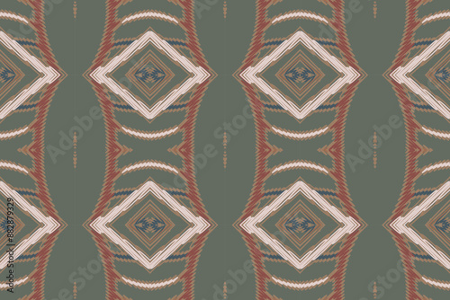 Ethnic motif baroque flower damask pattern. Damask pattern. Ikat geometric folklore ornament. Tribal ethnic vector texture. Seamless striped