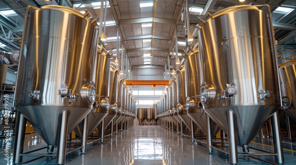 High-tech beer production in Mexico, with advanced brewing equipment and sleek design, in a modern Mexican brewery, focusing on tradition and innovation. - High-tech beer production in Mexico, with advanced brewing equipment and sleek design, in a modern Mexican brewery, focusing on tradition and innovation. -