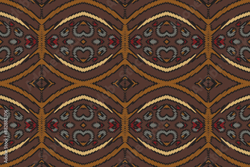Ethnic motif baroque flower damask pattern. Damask pattern. Ikat geometric folklore ornament. Tribal ethnic vector texture. Seamless striped