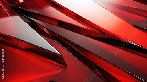 Wallpaper Mural Red and silver geometric shapes with light reflections Torontodigital.ca