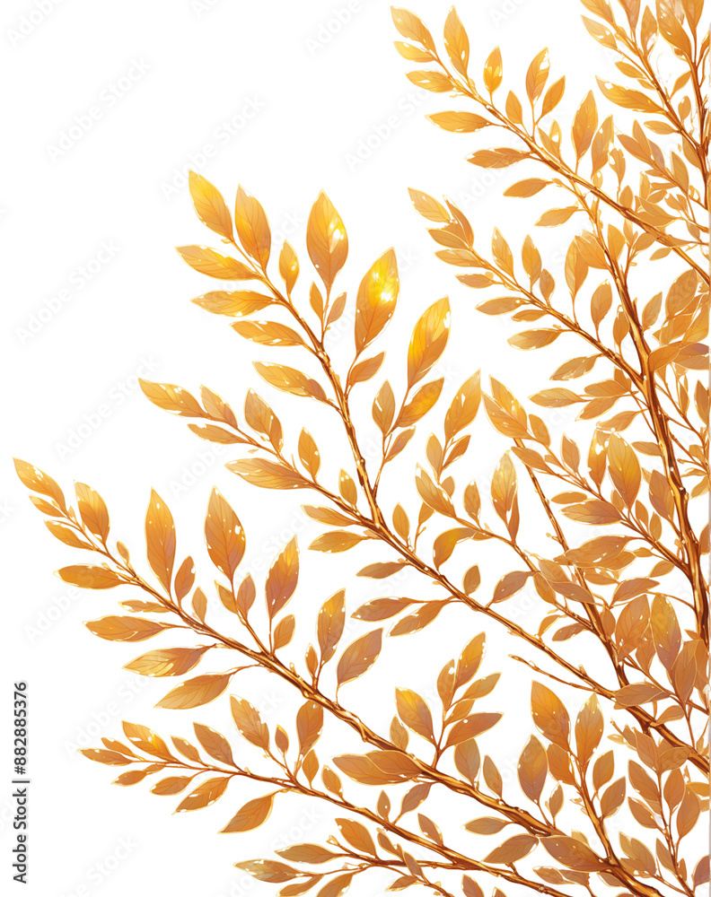 Golden Leaves Frame with Empty Space for Text - Postcard (Transparent Background) Golden Leaves Frame with Empty Space for Text - Postcard (Transparent Background)