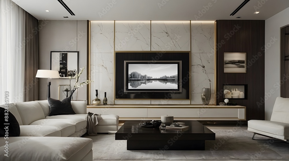 modern and minimal living room interior design, TV wall design, contemporary interior design, 3D render, cinematic lighting modern and minimal living room interior design, TV wall design, contemporary interior design, 3D render, cinematic lighting