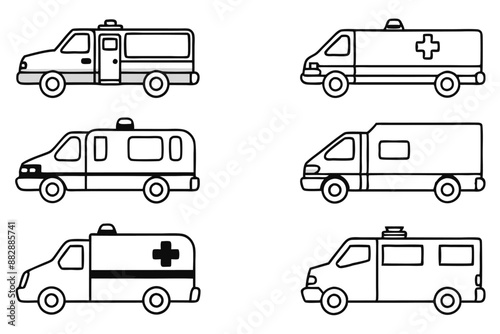 Ambulance Art Line Drawing Practice Sessions