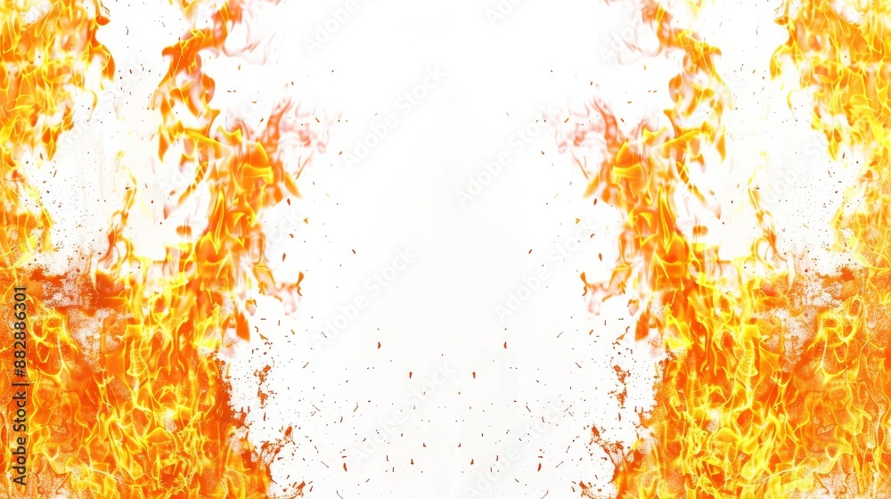 custom made wallpaper toronto digitala dynamic and intense scene of bright orange and yellow flames rising from the bottom of the image, creating a fiery border