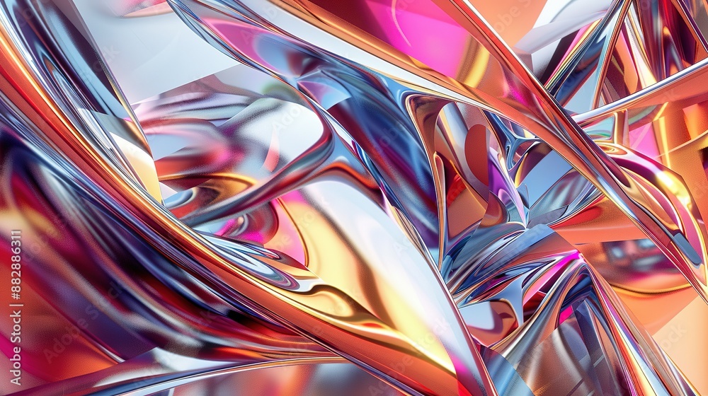 Gradient Glass-like 3D Render of Intertwined Organic Forms Gradient Glass-like 3D Render of Intertwined Organic Forms