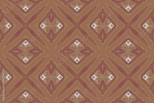 Ethnic motif baroque flower damask pattern. Damask pattern. Ikat geometric folklore ornament. Tribal ethnic vector texture. Seamless striped