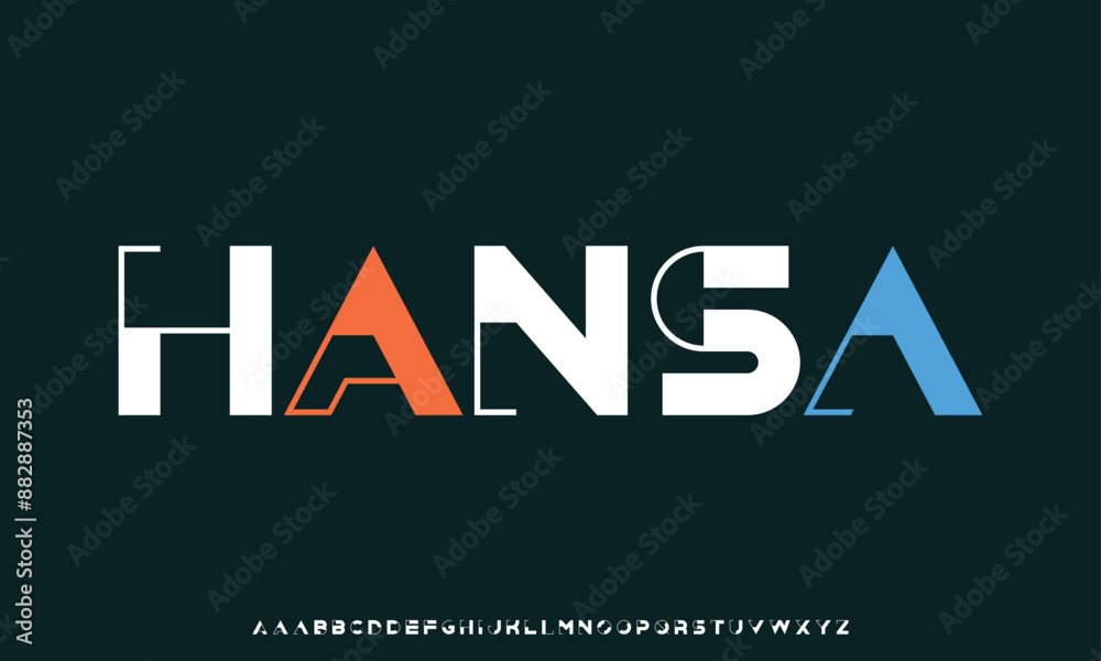 Hansa modern minimal bold capital alphabet letter for logo brand Hansa modern minimal bold capital alphabet letter for logo brand