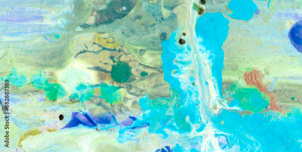 Naklejka premium Luminous Flow: Exploring the Magic of Liquid Art in Oil Paint 
