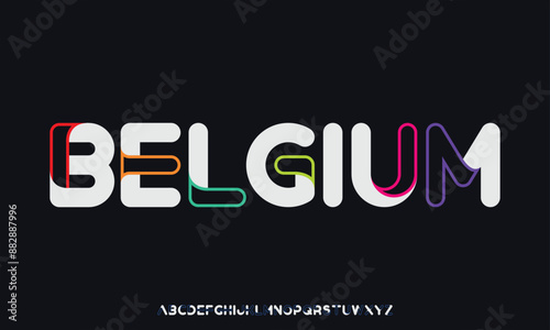 Belgium 3d hollow stylish alphabet capital letter logo design for brand