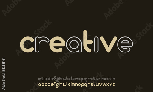 Creative minimal bold outline small alphabet logo design
