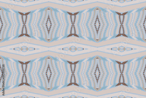 Ethnic motif baroque flower damask pattern. Damask pattern. Ikat geometric folklore ornament. Tribal ethnic vector texture. Seamless striped