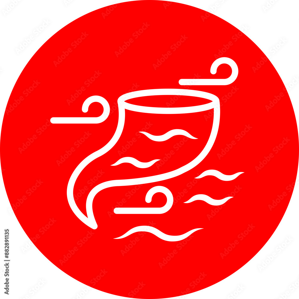 Dust Storm Vector Line White Circle Red